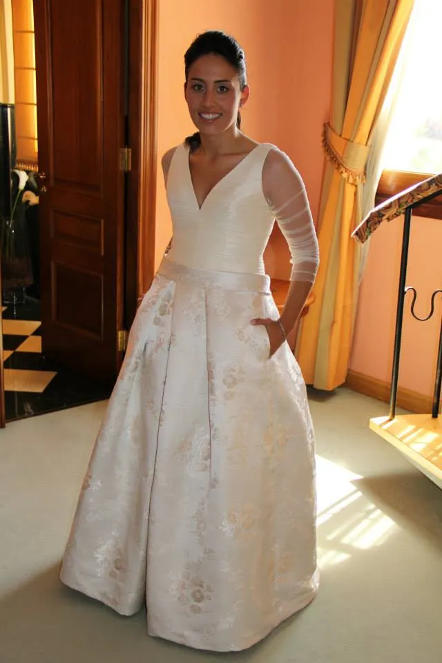 Brocado de seda fallera - Detalle 1 del vestido de novia